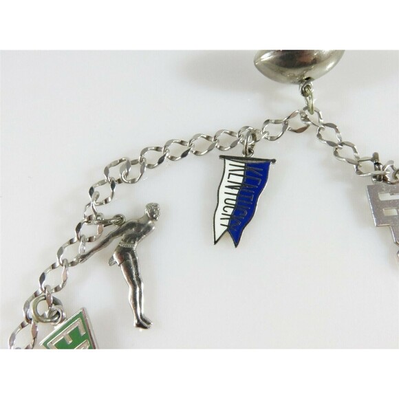 Vintage Sterling Silver High School Charm Bracelet 7" TL With Charms - Picture 3 of 11